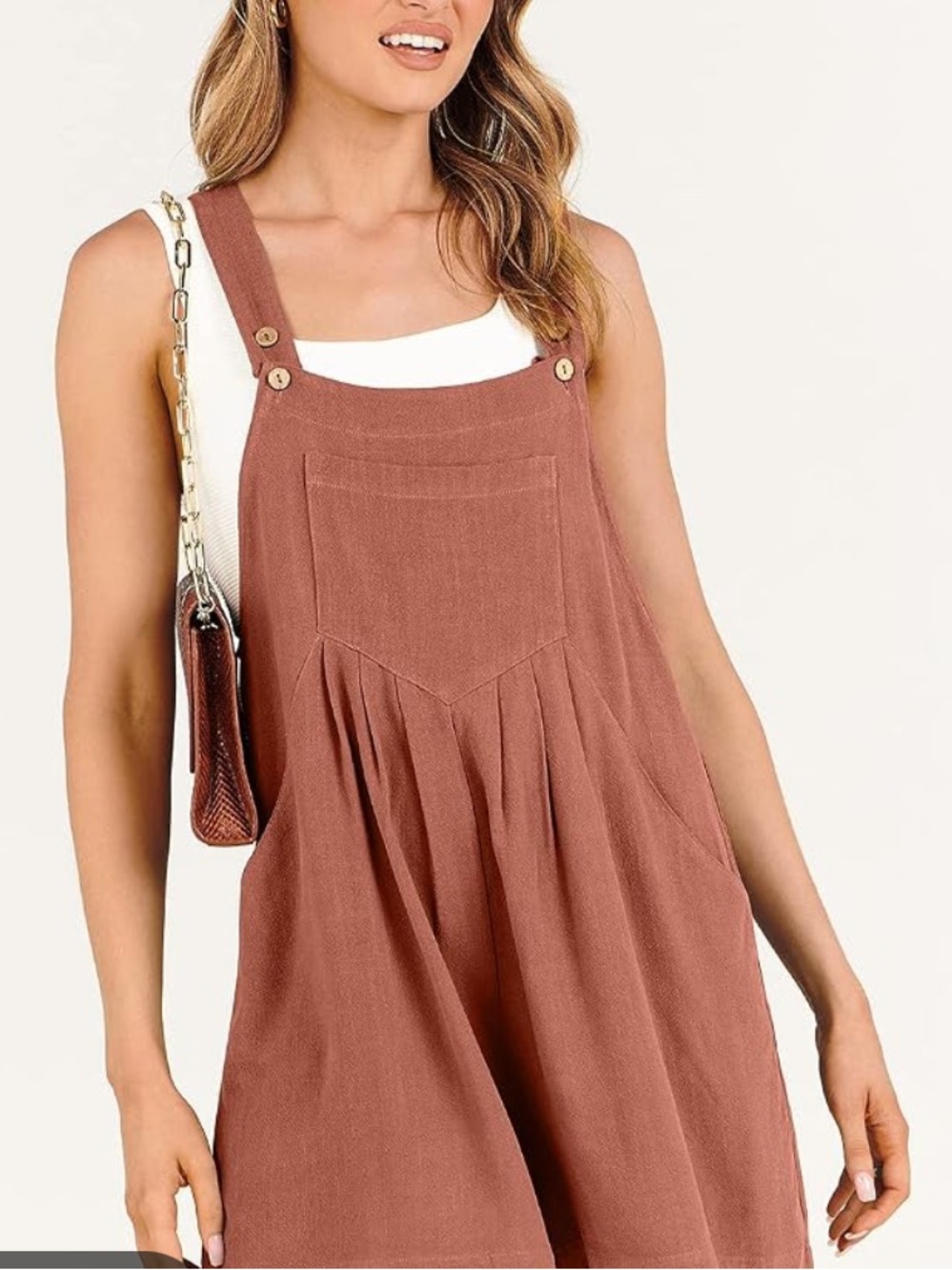 ANRABESS LINEN BLEND SHORTS OVERALLS - Picture 2 of 12